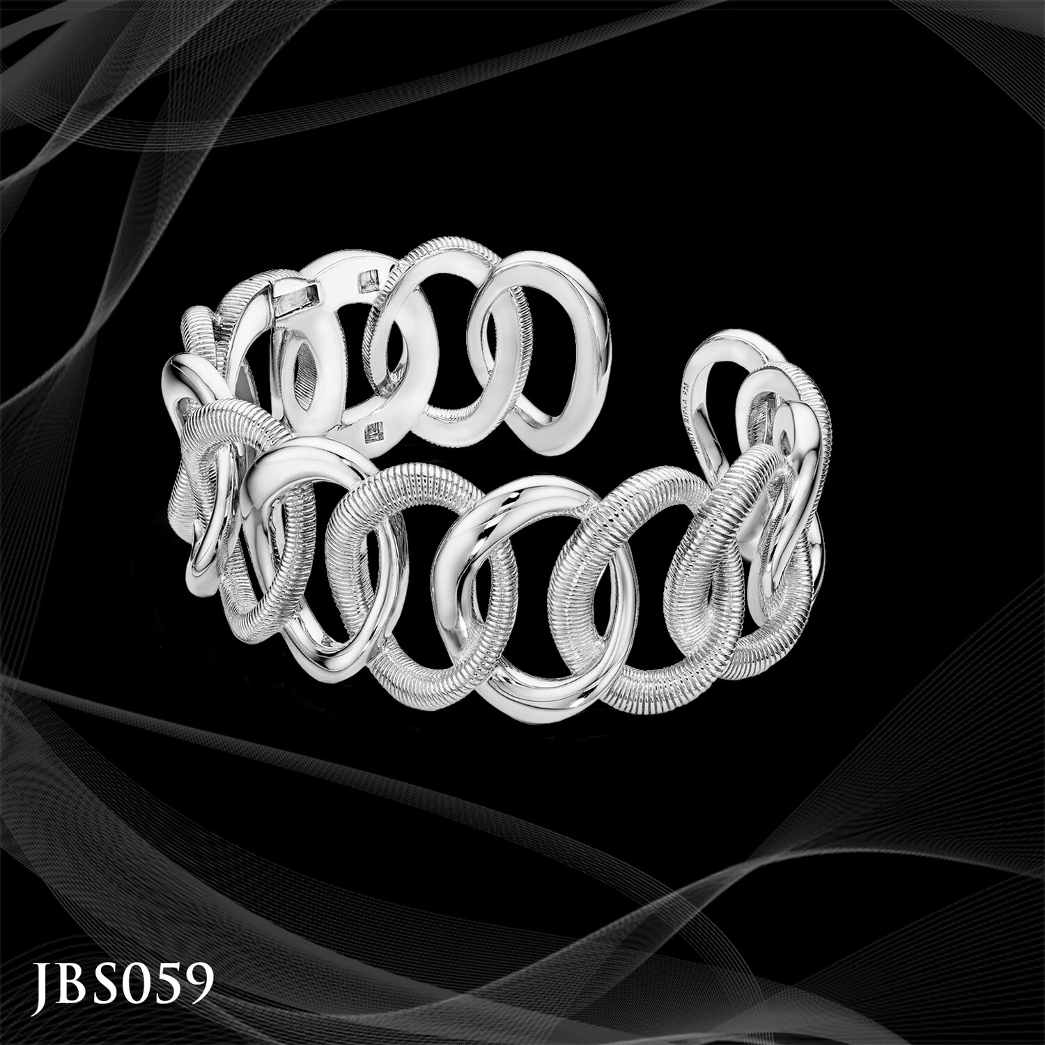 Judith Ripka Sterling Silver Interlocking Cuff Bracelet Judith Ripka Sterling Silver Interlocking Cuff Bracelet
