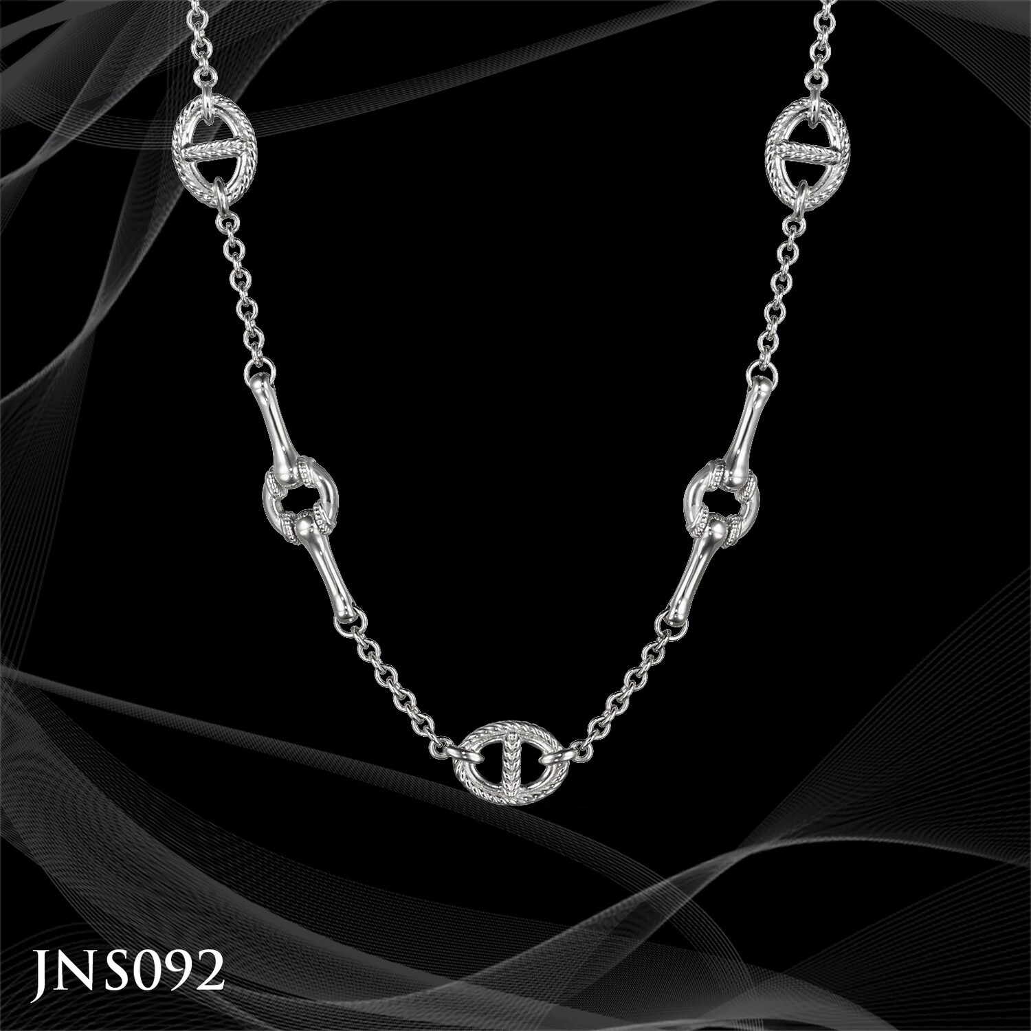 Judtih Ripka Sterling Silver Multi Link Station Necklace Judtih Ripka Sterling Silver Multi Link Station Necklace