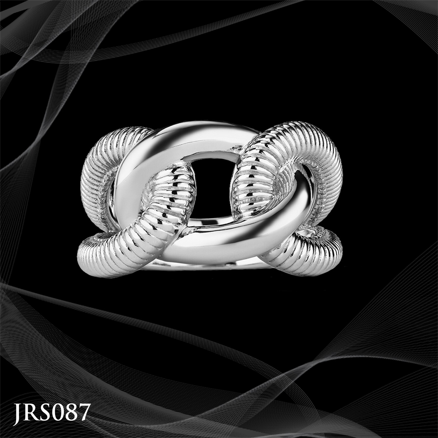 Judith Ripka Sterling Silver Eternity Interlocking Link Ring Judith Ripka Sterling Silver Eternity Interlocking Link Ring