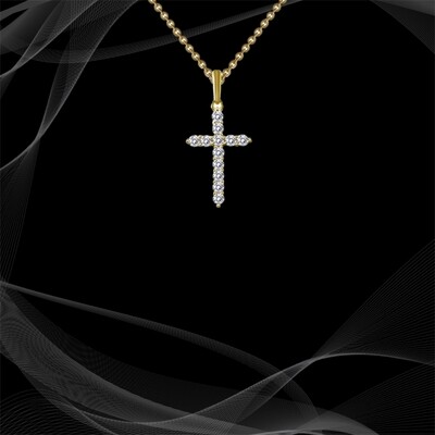 LAFONN STERLING SILVER CROSS PENDANT FEATURING .36 CTS OF SIMULATED DIAMONDS
