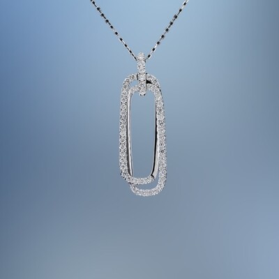 14KT WHITE GOLD DIAMOND PENDANT FEATURING 50 ROUND BRILLIANT CUT DIAMONDS TOTALING 0.50 CTS