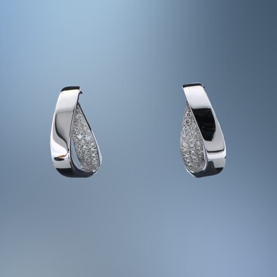 14KT WHITE GOLD DIAMOND FASHION EARRINGS FEATURING .40 CTS OF ROUND BRILLIANT DIAMONDS