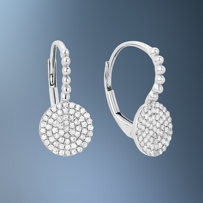 14KT WHITE GOLD DIAMOND EARRINGS FEATURING PAVÉ SET DIAMONDS TOTALING 0.27 CTS