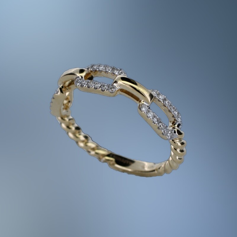 14KT YELLOW GOLD FASHION RING FEATURING (36) ROUND BRILLIANT CUT DIAMONDS TOTALING .18 CTS.