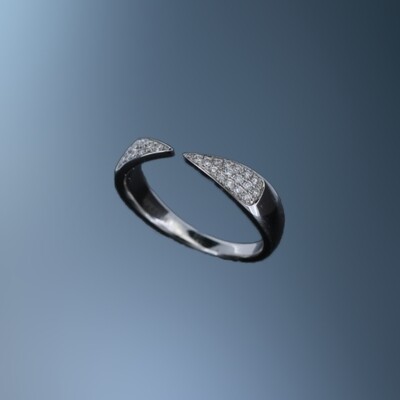 14KT WHITE GOLD FASHION RING FEATURING 32 ROUND BRILLIANT DIAMONDS TOTALING.17 CTS