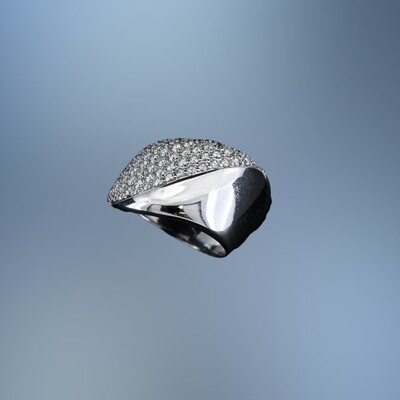 14KT WHITE GOLD DIAMOND FASHION RING FEATURING 1.20 CTS OF ROUND BRILLIANT CUT DIAMONDS