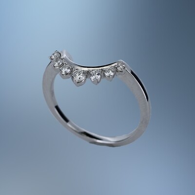 14KT WHITE GOLD ENGAGEMENT RING WRAP FEATURING 7 ROUND BRILLIANT CUT DIAMONDS TOTALING .20 CTS