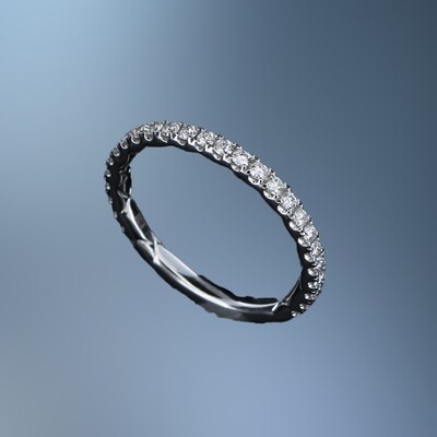 A. JAFFE 14KT WHITE GOLD WEDDING BAND FEATURING 27 ROUND BRILLIANT CUT DIAMONDS TOTALING 0.42 CTS