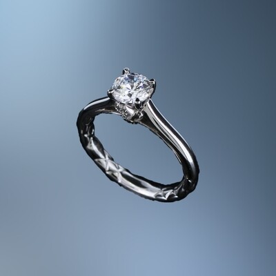 A. JAFFE 14KT WHITE GOLD ENGAGEMENT RING FEATURING 2 ROUND BRILLIANT CUT DIAMONDS TOTALING 0.01 CTS