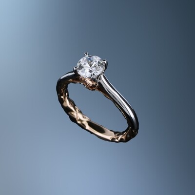 A. JAFFE 14KT TWO TONE SOLITAIRE ENGAGEMENT RING SETTING