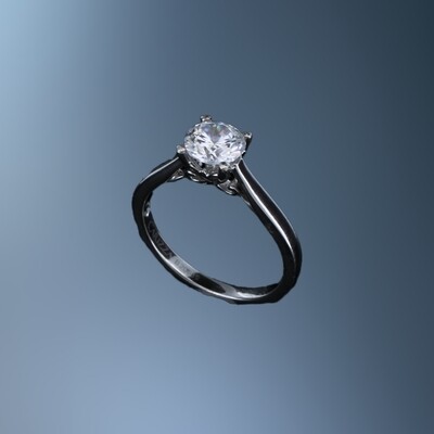 14KT WHITE GOLD SOLITAIRE ENGAGEMENT RING
