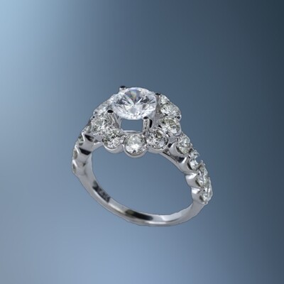 ONE 14KT WHITE GOLD DIAMOND ENGAGEMENT RING