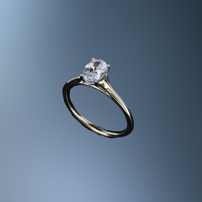 14 KT YELLOW GOLD SOLITAIRE MOUNTING