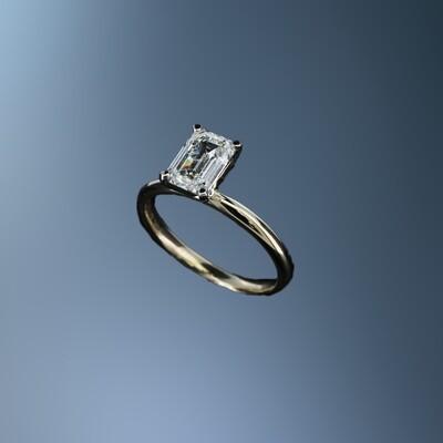 ONE 14K YELLOW GOLD 2MM ROUNDED ENGAGEMENT RING