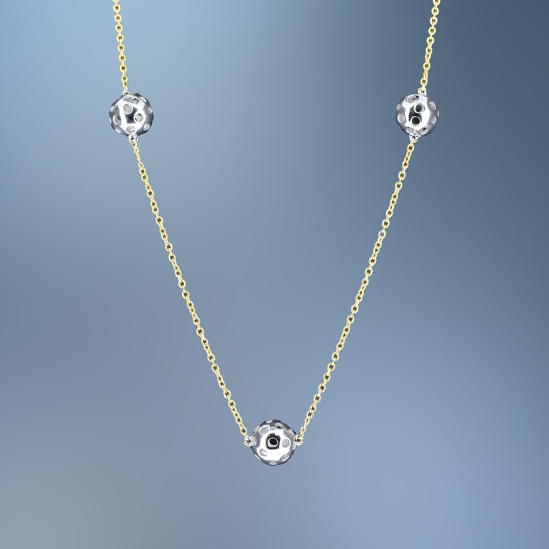 ONE STERLING SILVER  LADY'S  STATION NECKLACE ON AN ADJUSTABLE CHAIN