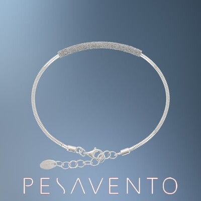 ONE STERLING SILVER SINGLE STRAND ADJUSTABLE BRACELET FEATURING LIGHT GRAY POLVERE, 8" IN LENGTH