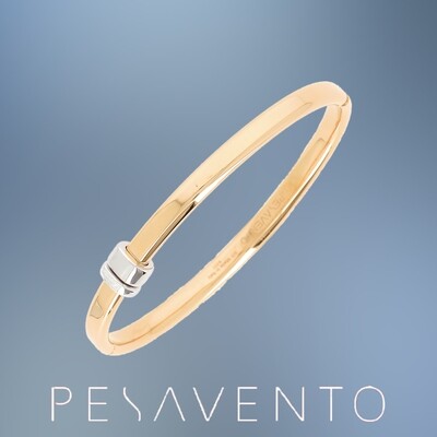 ONE STERLING SILVER/18KT YELLOW GOLD VERMEIL ELEGANCE THIN BANGLE