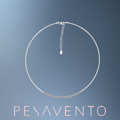 ONE STERLING SILVER SINGLE STRAND ADJUSTABLE NECKLACE WITH FLOATING POLVERE