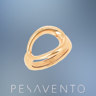 ONE STERLING SILVER/18KT YELLOW GOLD VERMEIL ELLIPTICAL RING WITH SIZING SHANK​
​