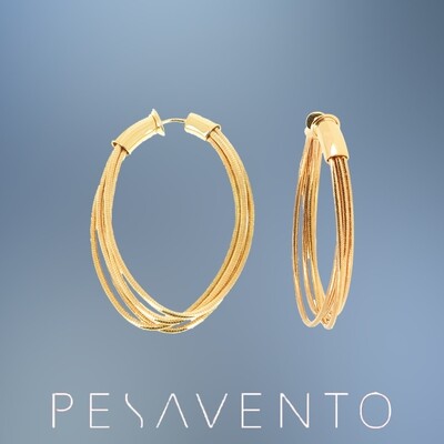 ONE PAIR OF STERLING SILVER/18KT YELLOW GOLD VERMEIL ENDLESS SPRING SMALL HOOP EARRINGS