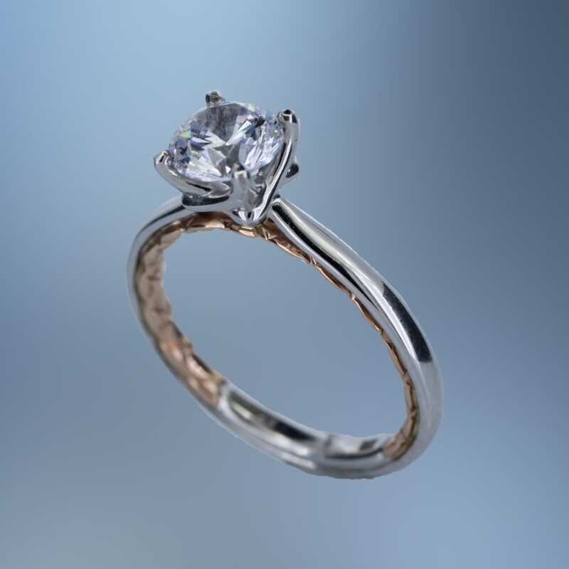 A. JAFFE 14KT TWO TONE  SOLITAIRE ENGAGEMENT RING SETTING