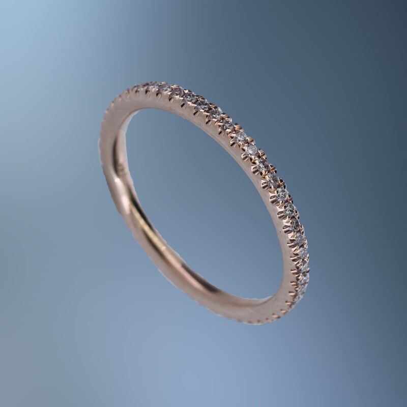 ONE 14KT ROSE GOLD LADIES DIAMOND ETERNITY WEDDING BAND