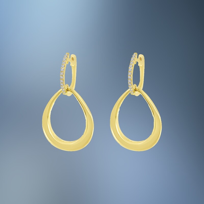 ONE PAIR OF 14KT YELLOW GOLD LADIES DIAMOND EARRINGS CONTAINING .08 CTS. OF NATURAL ROUND BRILLIANT CUT DIAMONDS.