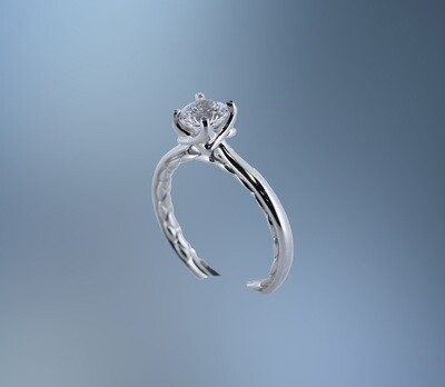 A. JAFFE 14KT WHITE GOLD SOLITAIRE ENGAGEMENT RING SETTING