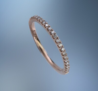14KT ROSE GOLD DIAMOND WEDDING BAND FEATURING 23 ROUND BRILLIANT CUT DIAMONDS TOTALING 0.23 CTS