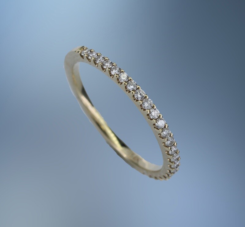 14KT YELLOW GOLD DIAMOND WEDDING BAND
