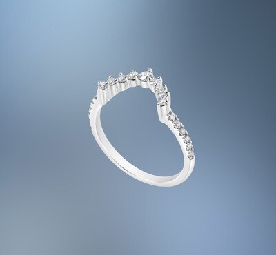 14KT WHITE GOLD ENGAGEMENT RING WRAP FEATURING 21 ROUND BRILLIANT CUT DIAMONDS TOTALING .32 CTS