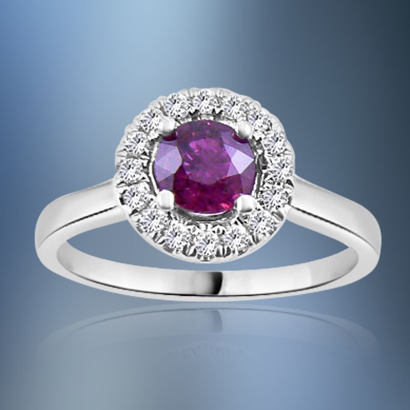 ONE 14KT YELLOW GOLD DIAMOND AND RUBY LADIES RING