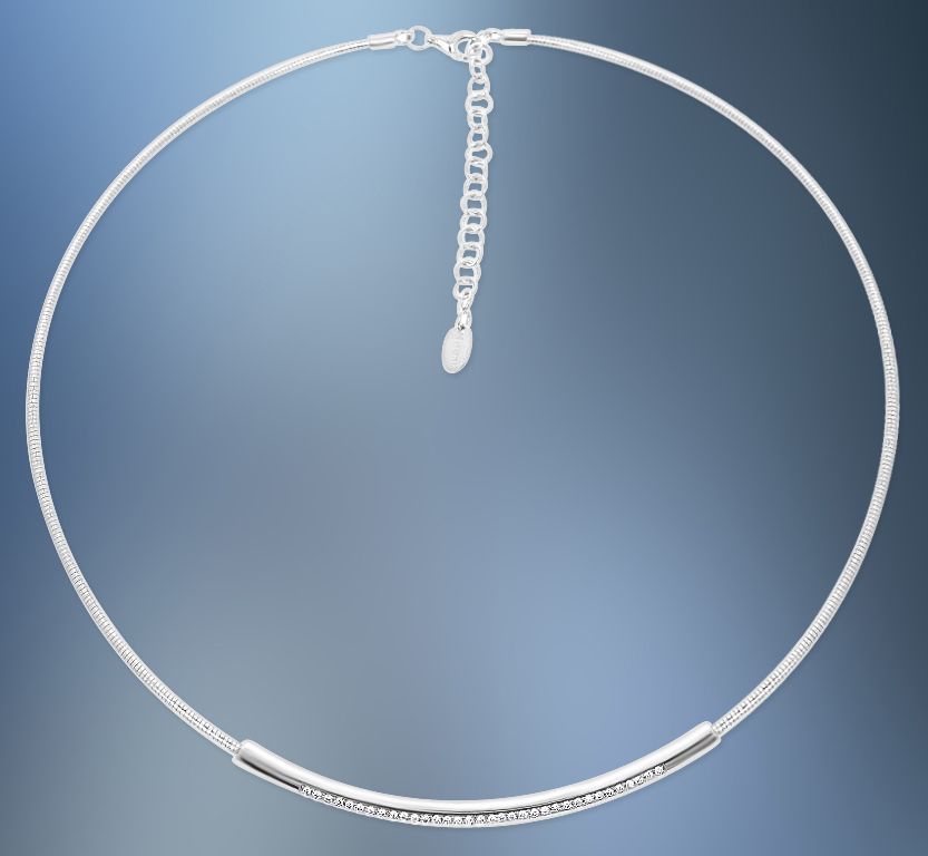 ONE STERLING SILVER AND DIAMOND CHOKER