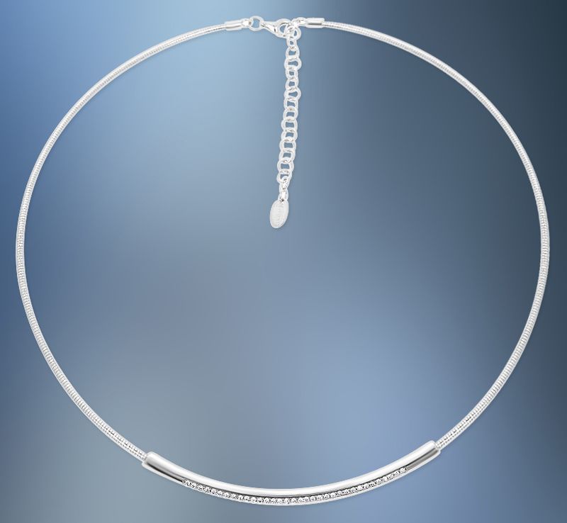 ONE STERLING SILVER AND DIAMOND CHOKER