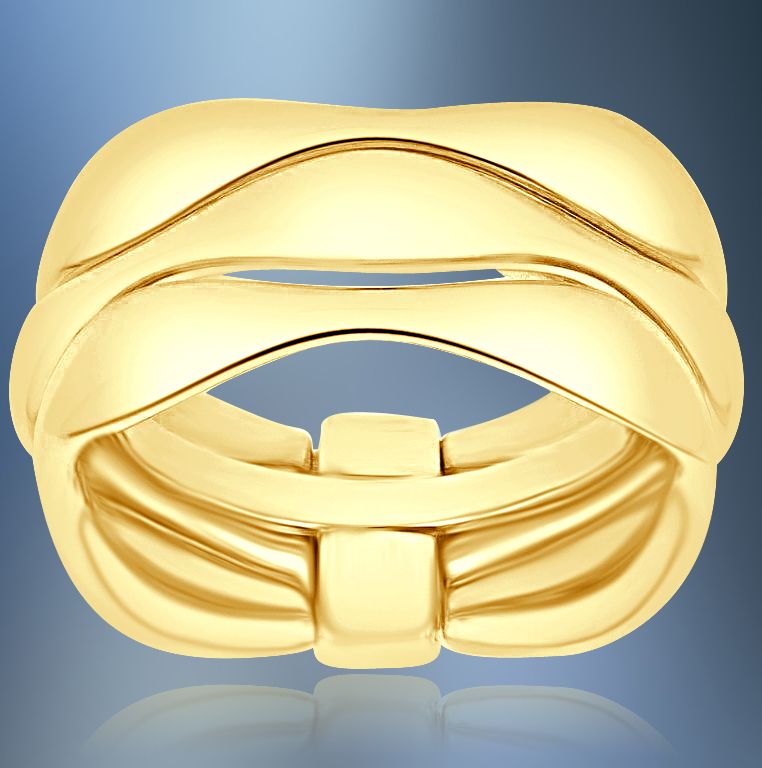 ONE STERLING SILVER WITH 18KT YG VERMEIL RING