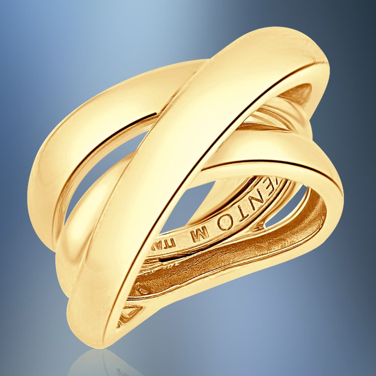 ONE STERLING SILVER 18KT YG VERMEIL RING