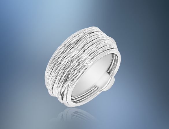 ONE STERLING SILVER MULTI-STRAND RING