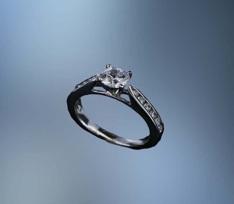 14KT WHITE GOLD CARO 74 ENGAGEMENT RING SETTING FEATURING 13 ROUND BRILLIANT CUT DIAMONDS TOTALING .32 CTS 14KT WHITE GOLD CARO 74 ENGAGEMENT RING SETTING FEATURING 13 ROUND BRILLIANT CUT DIAMONDS TOTALING .32 CTS