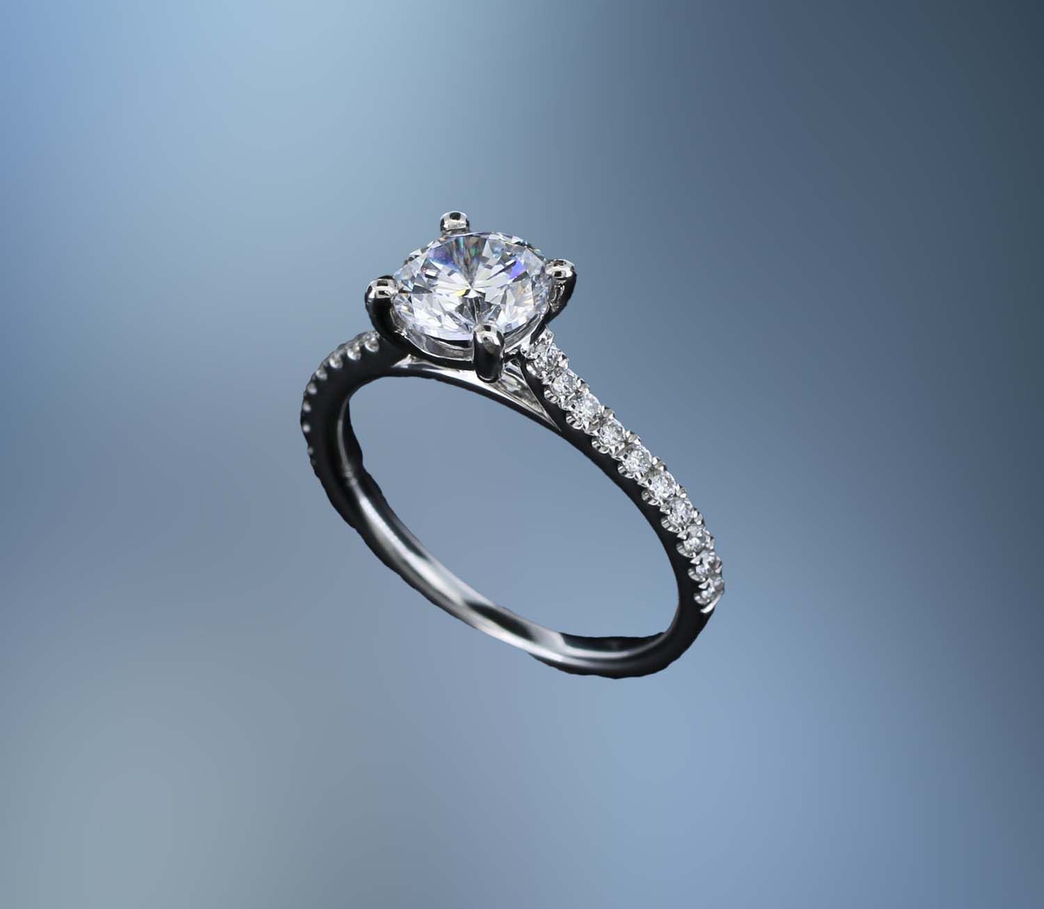 14KT WHITE GOLD ENGAGEMENT RING