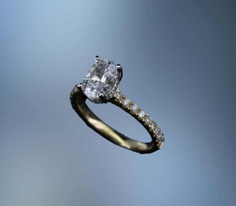 14KT YELLOW GOLD HIDDEN HALO ENGAGEMENT RING 14KT YELLOW GOLD HIDDEN HALO ENGAGEMENT RING