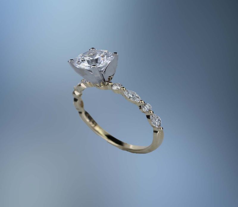 14KT YELLOW GOLD ENGAGEMENT RING FEATURING 14KT YELLOW GOLD ENGAGEMENT RING FEATURING