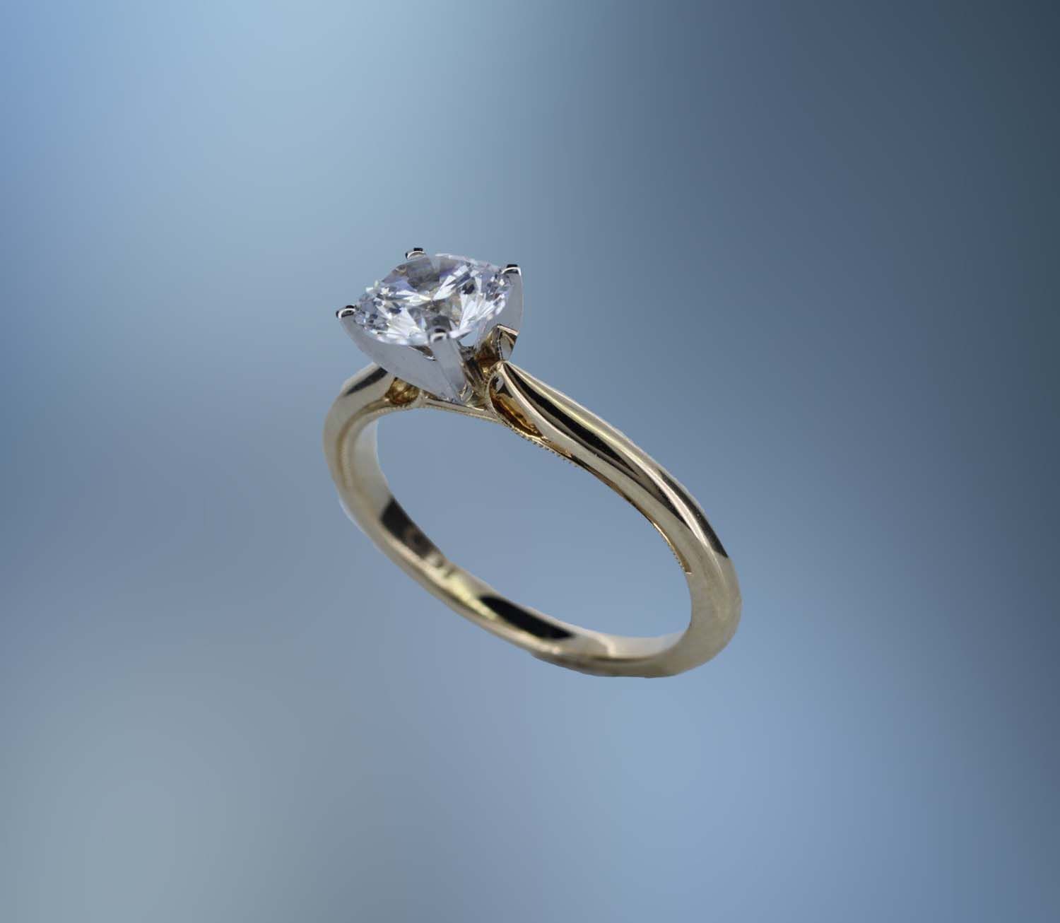 14KT YELLOW GOLD SOLITAIRE ENGAGEMENT RING MOUNTING 14KT YELLOW GOLD SOLITAIRE ENGAGEMENT RING MOUNTING