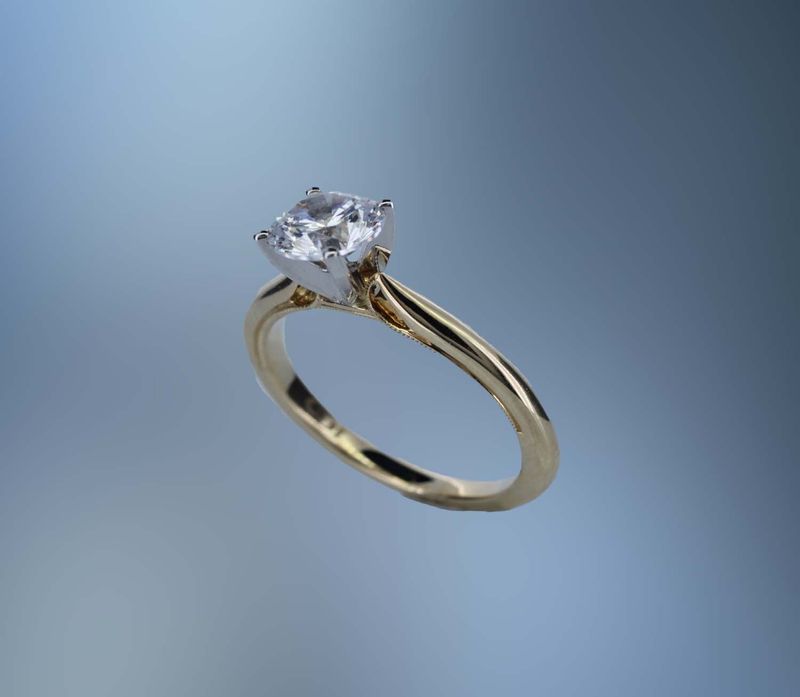 14KT YELLOW GOLD SOLITAIRE ENGAGEMENT RING MOUNTING 14KT YELLOW GOLD SOLITAIRE ENGAGEMENT RING MOUNTING