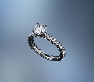 A. JAFFE 14 KT WHITE GOLD ENGAGEMENT RING A. JAFFE 14 KT WHITE GOLD ENGAGEMENT RING
