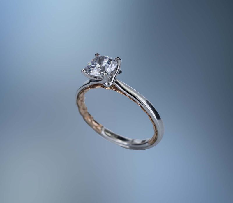 A. JAFFE 14KT TWO TONE SOLITAIRE ENGAGEMENT RING SETTING A. JAFFE 14KT TWO TONE SOLITAIRE ENGAGEMENT RING SETTING