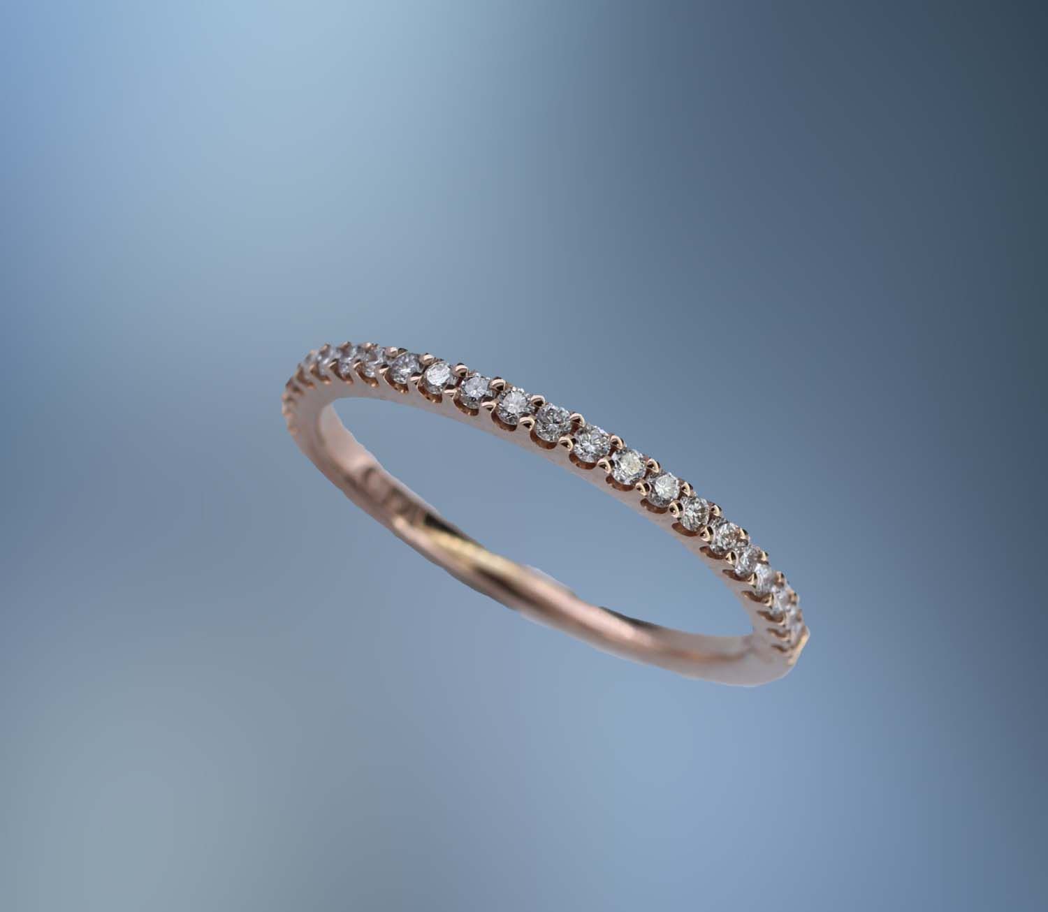 14KT ROSE GOLD DIAMOND WEDDING BAND