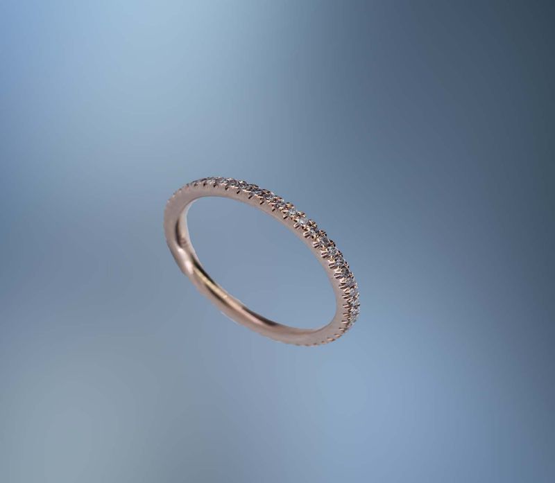 ONE 14KT ROSE GOLD LADIES DIAMOND ETERNITY WEDDING BAND