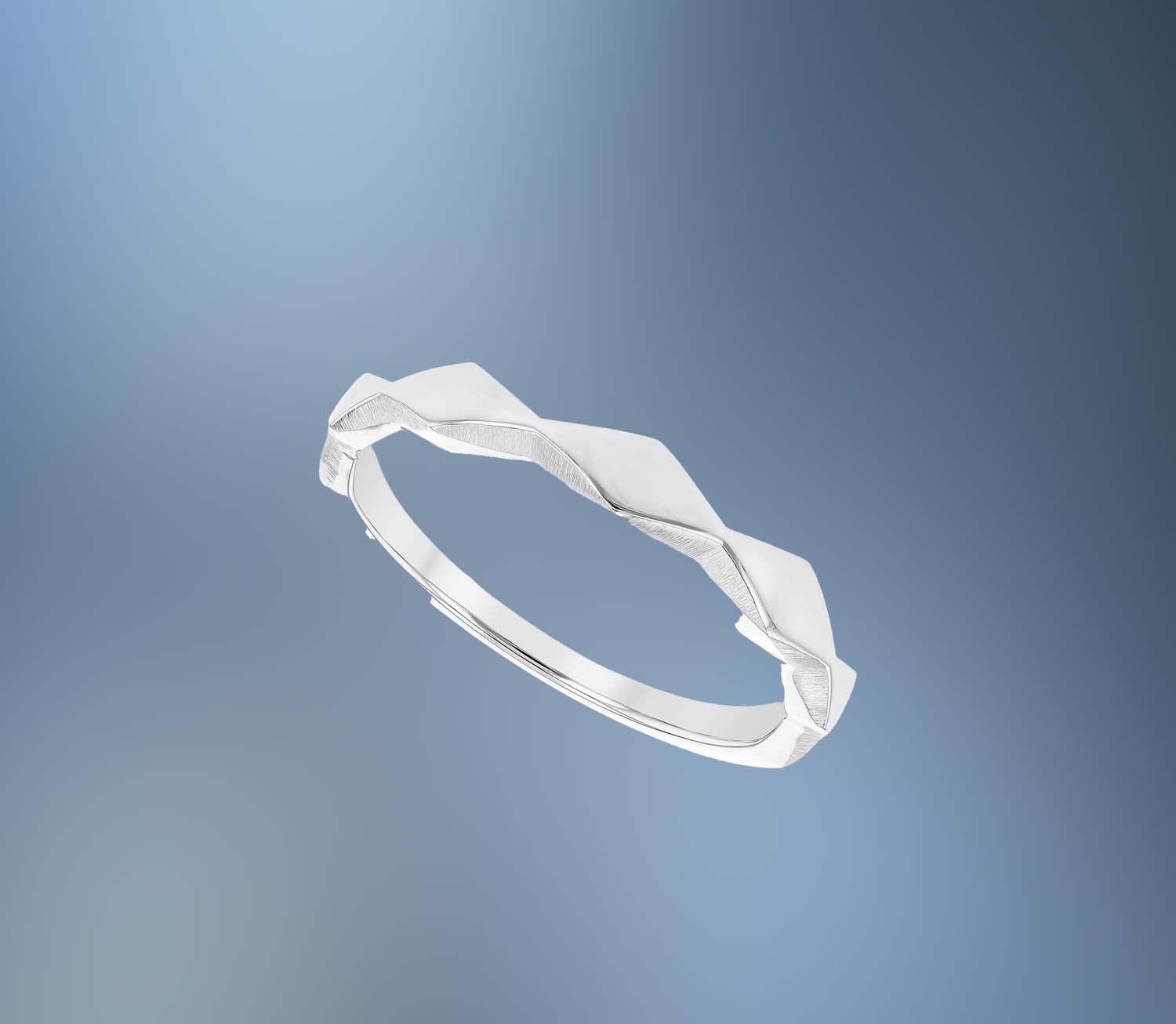 ONE 14KT WHITE GOLD LADIES WEDDING BAND