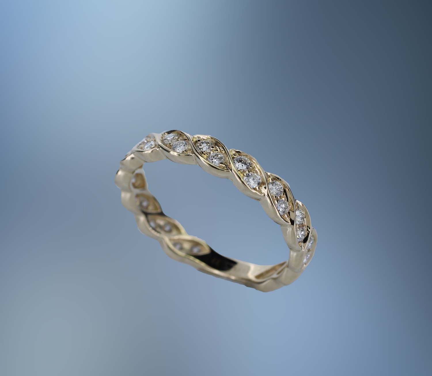ONE 14KT YELLOW GOLD LADYS DIAMOND RING CONTAINING .51 CTS OF NATURAL ROUND BRILLIANT CUT DIAMONDS​ ​