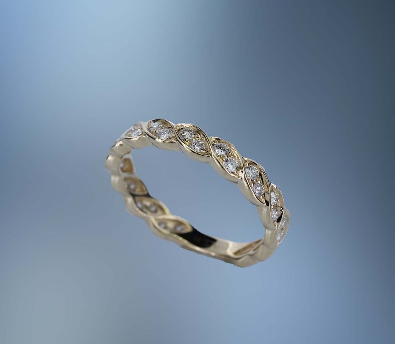 ONE 14KT YELLOW GOLD LADYS DIAMOND RING CONTAINING .51 CTS OF NATURAL ROUND BRILLIANT CUT DIAMONDS​ ​